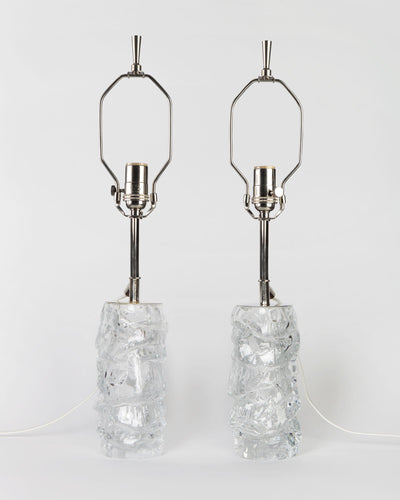 Vintage Collection image 1 of a pair of Kosta Glass Table Lamps antique.