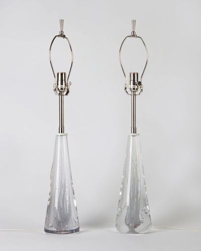 Vintage Collection image 1 of a pair of Kosta Glass Table Lamps Designed by Vicke Lindstrand antique.