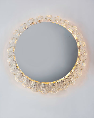 Vintage Collection image 1 of a Limburg Illuminated Mirror with Textured Glass Frame antique in a Original Nickel and Steel finish.