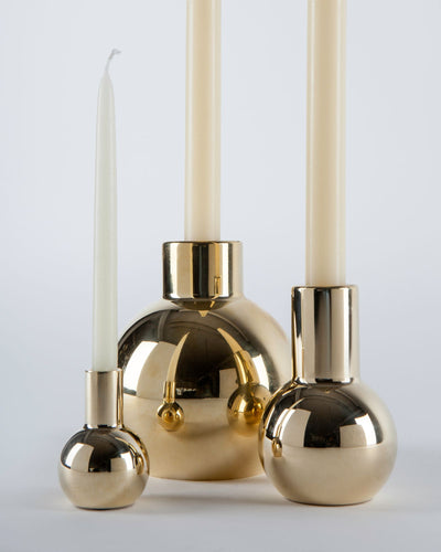 Remains Lighting Co. Collection image 1 of a Luca Large Candlestick made-to-order.  Shown in Polished Brass.
