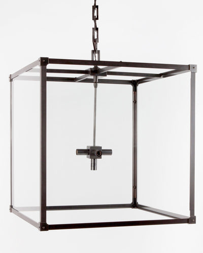 Remains Lighting Co. Collection image 1 of a Marlowe 24 Lantern made-to-order.  Shown in Dark Pewter.