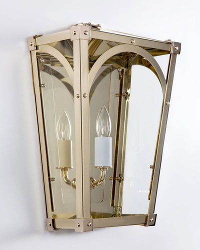 Remains Lighting Co. Collection image 1 of a Mercer 14 Sconce made-to-order.  Shown in Polished Brass.