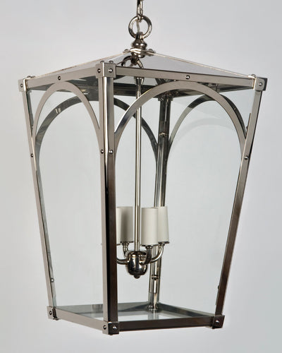 Remains Lighting Co. Collection image 1 of a Mercer 17 Lantern made-to-order.  Shown in Polished Nickel.