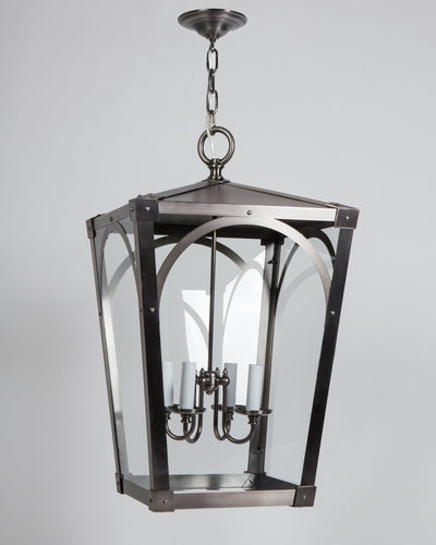 Remains Lighting Co. Collection image 1 of a Mercer 26 Exterior Lantern made-to-order.  Shown in Light Pewter.