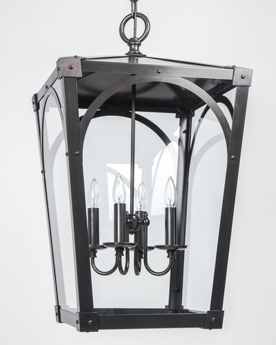 Remains Lighting Co. Collection image 1 of a Mercer 26 Exterior Lantern made-to-order.  Shown in Dark Waxed Bronze.
