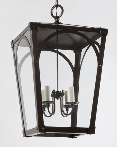 Remains Lighting Co. Collection image 1 of a Mercer 26 Lantern made-to-order.  Shown in Dark Waxed Bronze.