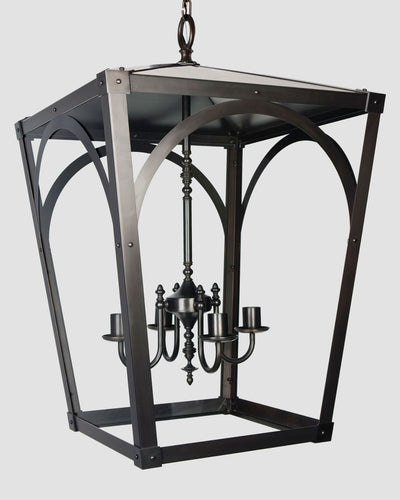 Remains Lighting Co. Collection image 1 of a Mercer 36 Exterior Lantern made-to-order.  Shown in Dark Waxed Bronze.