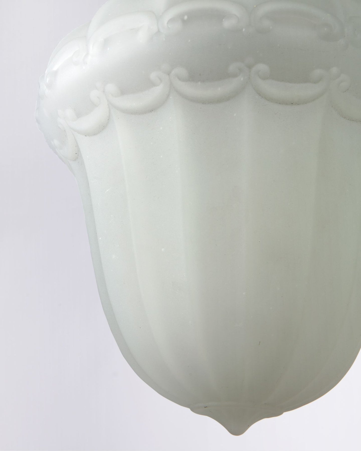 Milk Glass Pendant with Scroll Details | Vintage Collection