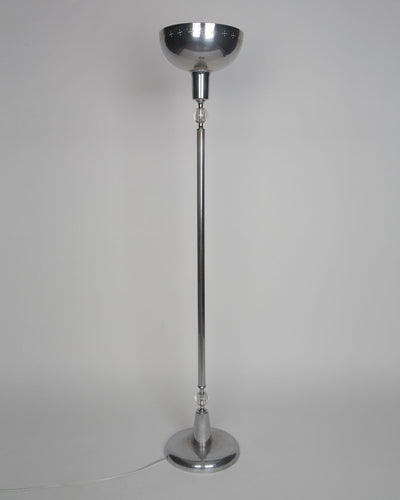 Vintage Collection image 1 of a Moderne Chrome Floor Lamp With Glass Ball Details antique.