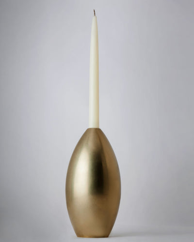 Remains Lighting Co. Collection image 1 of a Narcissus Candlestick Large made-to-order.  Shown in Burnished Brass.