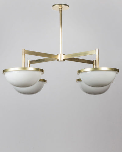 Alan Wanzenberg Collection image 1 of a Nevins 10 Chandelier made-to-order in a Burnished Brass finish.