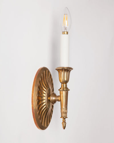 Remains Lighting Co. Collection image 1 of a Nina Sconce made-to-order.  Shown in Antique Brass.