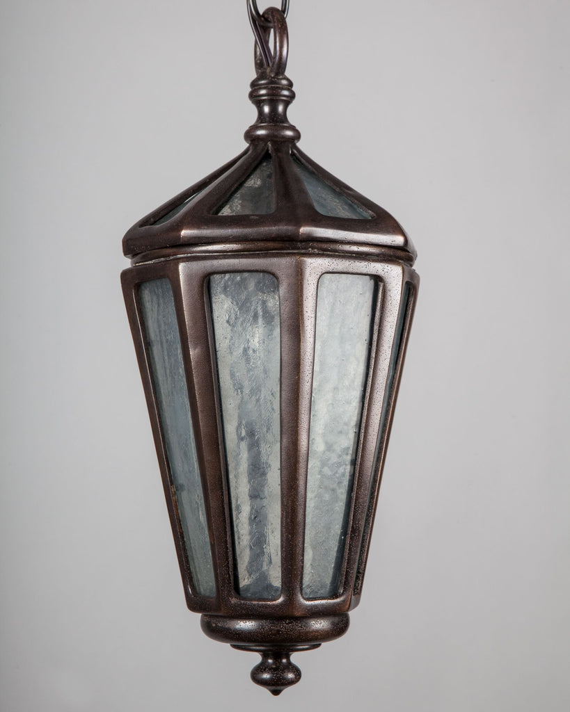 Octagonal Cast Bronze Lantern with Seeded Glass Vintage Collection Remains Lighting Co
