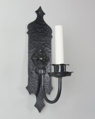 Vintage Collection image 1 of a One Arm Blackened Cast Iron Sconce antique.