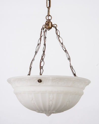 Vintage Collection image 1 of a Opaline Dome Chandelier with Bellflower Details antique.