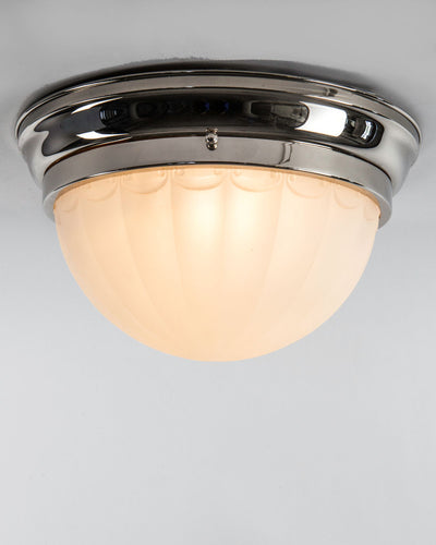 Vintage Collection image 1 of a Opaline Glass Flush Mount in Polished Nickel antique.