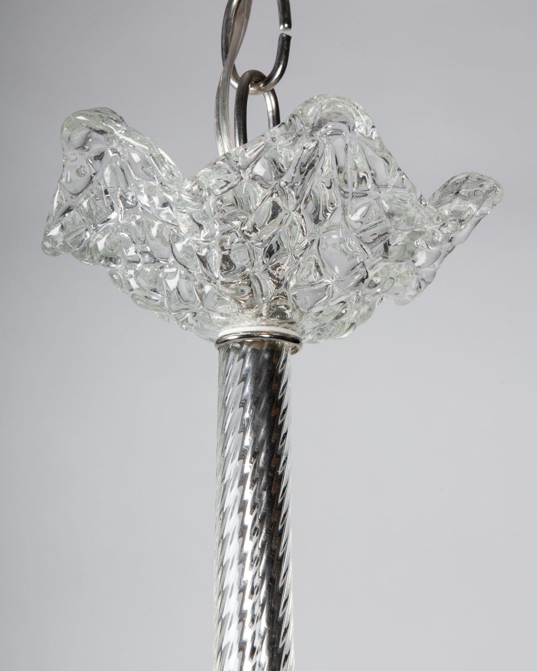 Orrefors Foliate Chandelier with Curved Glass Leaves | Vintage