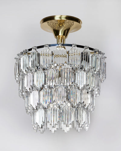 Vintage Collection image 1 of a Orrefors Glass Semi-Flush Mount with Faceted Glass antique.
