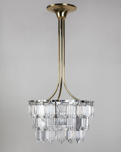 Vintage Collection image 1 of a Orrefors Pendant with Three Tiers of Faceted Glass Prisms antique.