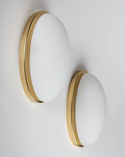 Vintage Collection image 1 of a pair of Oval Limburg Sconces with Frosted White Glass antique.