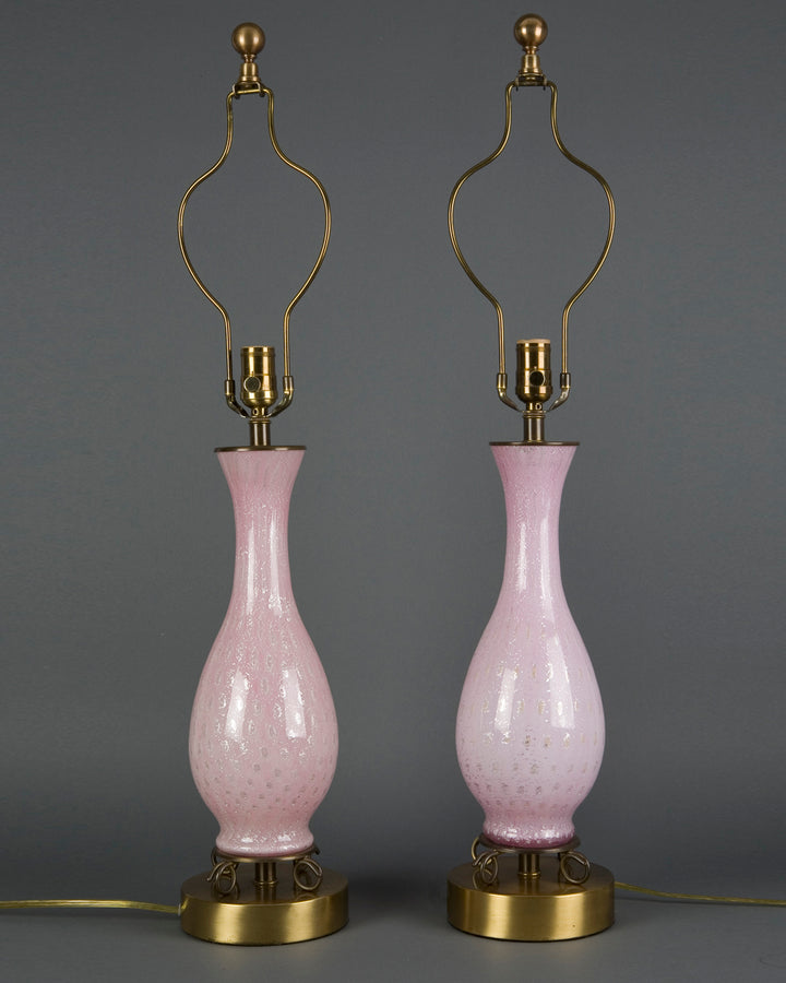 置物 Murano , antique pink-murano-glass-lamps-