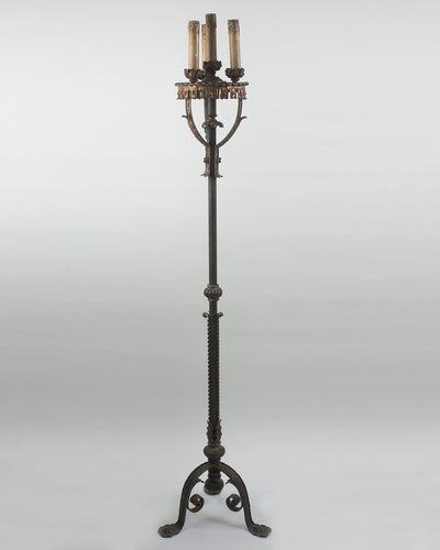 Vintage Collection image 1 of a Polychrome Wrought Iron Floor Lamp antique.