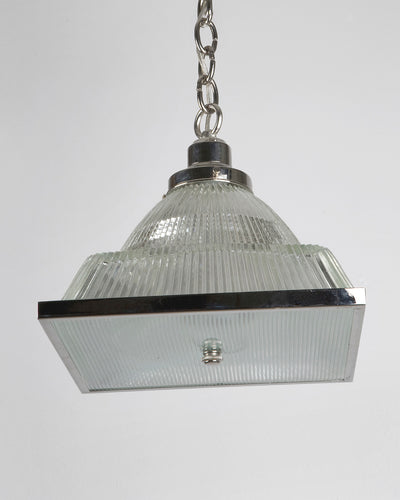 Vintage Collection image 1 of a Pyramidal Holophane Pendant with Square Diffuser antique.