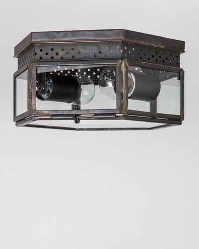 Scofield Lighting Collection image 1 of a Rectangular Window Exterior Flush Mount made-to-order.  Shown in Bronzed Copper.