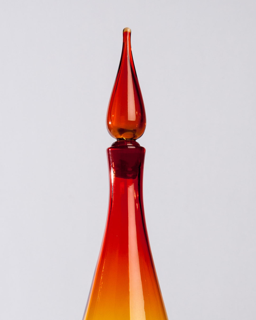 Red to Yellow Ombre Blenko Glass Decanter with Stopper | Vintage