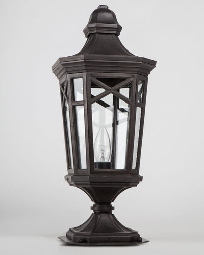 Remains Lighting Co. Collection image 1 of a Rockfields 21 Exterior Pier Light made-to-order.  Shown in Dark Waxed Bronze.