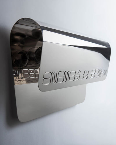 Commune Collection image 1 of a Rolled Sconce - Medium made-to-order.  Shown in Polished Nickel.