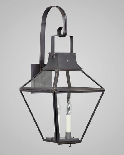 Scofield Lighting Collection image 1 of a Salem Exterior Wall Lantern made-to-order.  Shown in Bronzed Copper.