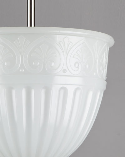 Vintage Collection image 1 of a Semi-Flush Mount with Palmette Bordered Opaline Glass Dome antique.