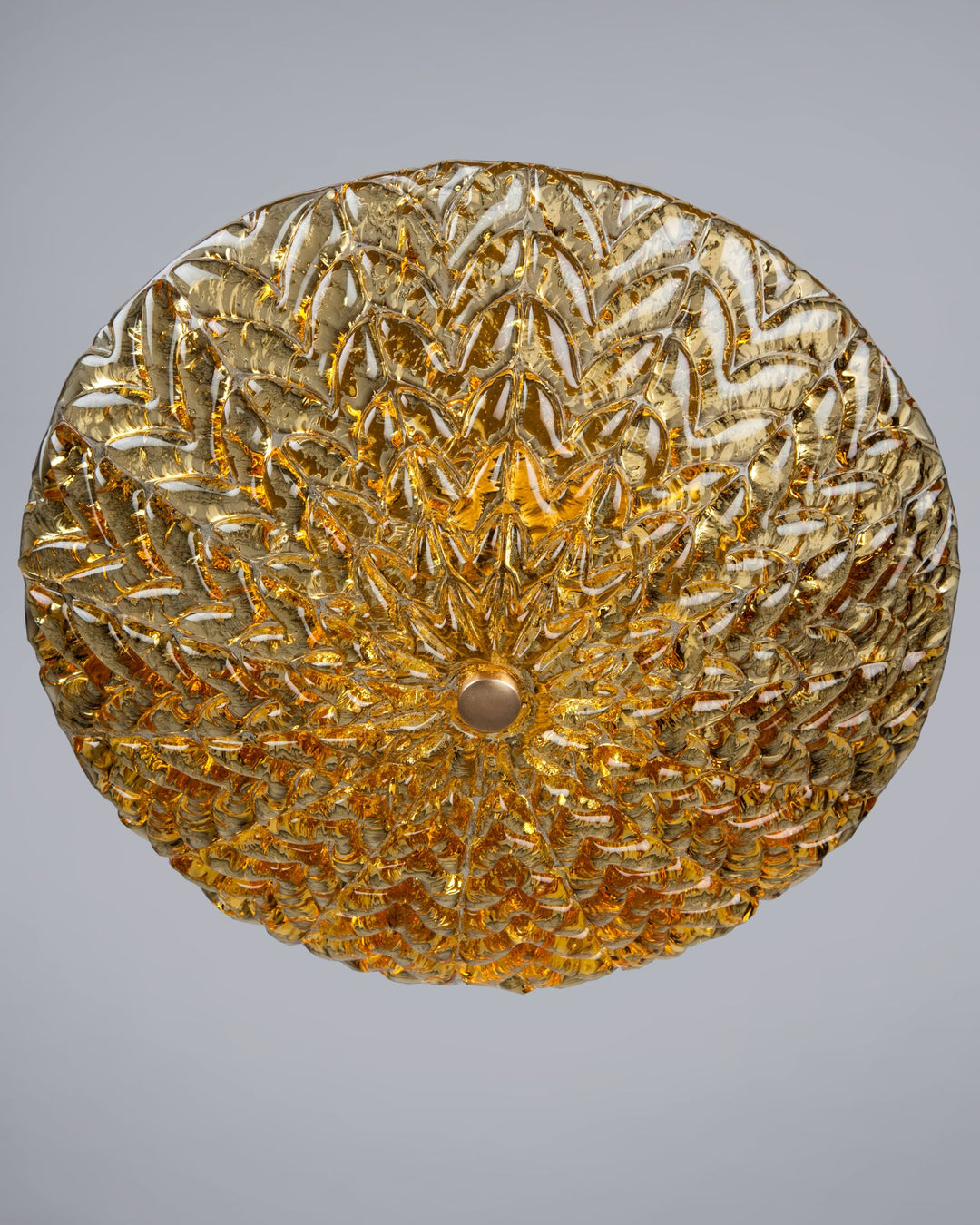 Semi Flush Mount with Vintage Amber Murano Glass Vintage Collection Remains Lighting Co