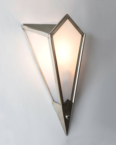 Vintage Collection image 1 of a pair of Silverplate and White Glass Angled Diamond Sconces antique.