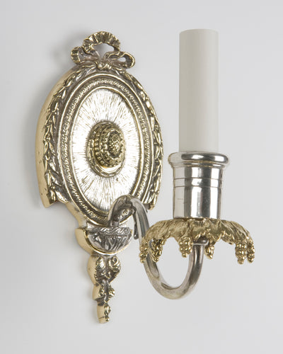 Vintage Collection image 1 of a pair of Silverplate Neoclassical Sconces antique.