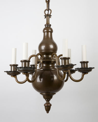 Vintage Collection image 1 of a Six Arm Bronze Chandelier by E. F. Caldwell antique.