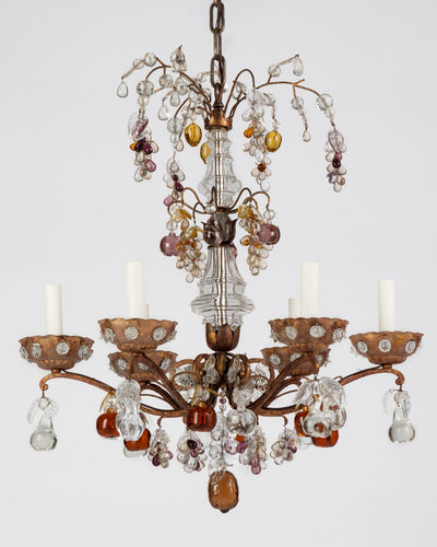 Vintage Collection image 1 of a Six Arm Chandelier with Crystal Prisms antique.