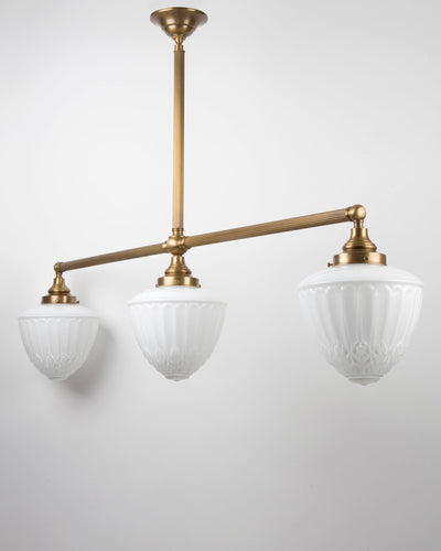 Remains Lighting Co. Collection image 1 of a Sophia Billiard made-to-order.  Shown in Antique Brass with Reeded Stem.