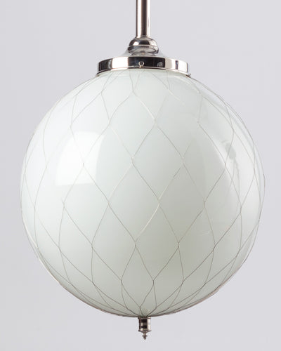 Remains Lighting Co. Collection image 1 of a Sorenson 16 Pendant made-to-order.  Shown in Polished Nickel with optional Stem.