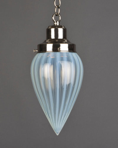 Vintage Collection image 1 of a Striped Opalescent Glass Pendant antique.
