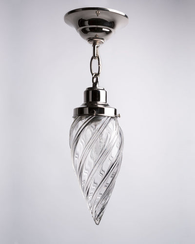 Vintage Collection image 1 of a Swirled Clear Glass Pendant antique.