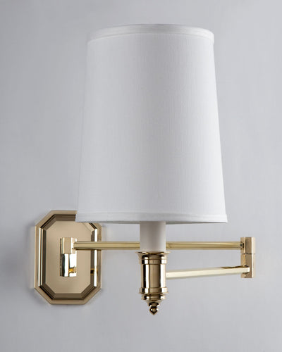 Remains Lighting Co. Collection image 1 of a Tess Swing Arm made-to-order.  Shown in Polished Brass.