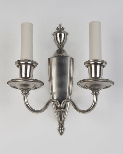 Vintage Collection image 1 of a Two Arm Nickelplate Sconce by Bradley and Hubbard antique.