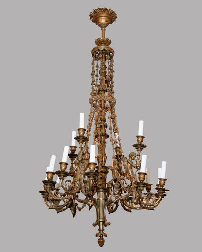 Vintage Collection image 1 of a Two Tier Gilt Bronze Chandelier antique.