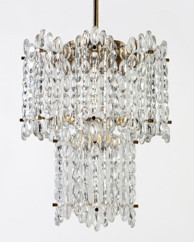 Vintage Collection image 1 of a Two Tier Orrefors Glass Chandelier antique.