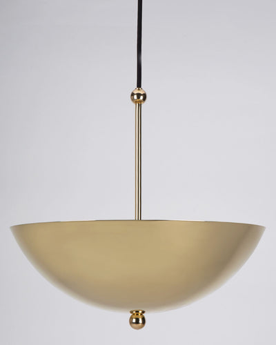 Commune Collection image 1 of a Up Bowl Pendant with Solid Shade made-to-order in a Polished Brass finish.