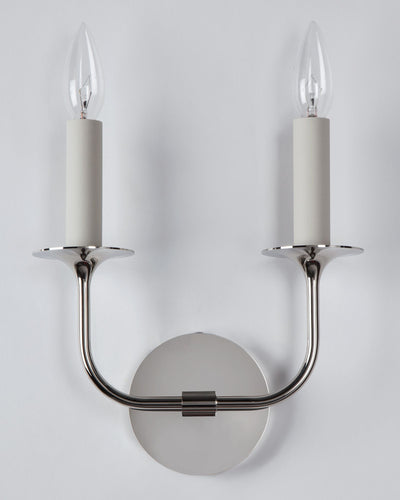 Remains Lighting Co. Collection image 1 of a Veronique Even Sconce made-to-order.  Shown in Polished Nickel.