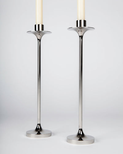 Remains Lighting Co. Collection image 1 of a Veronique Medium Candlestick made-to-order.  Shown in Polished Nickel.