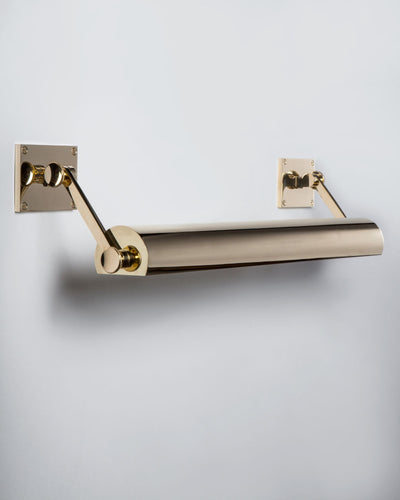 Remains Lighting Co. Collection image 1 of a Veronique Medium Split Mount Picture Light made-to-order.  Shown in Polished Brass.